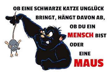 Schatzmix Ob Eine Schwarze Katze Unglück Bringt Blechschild