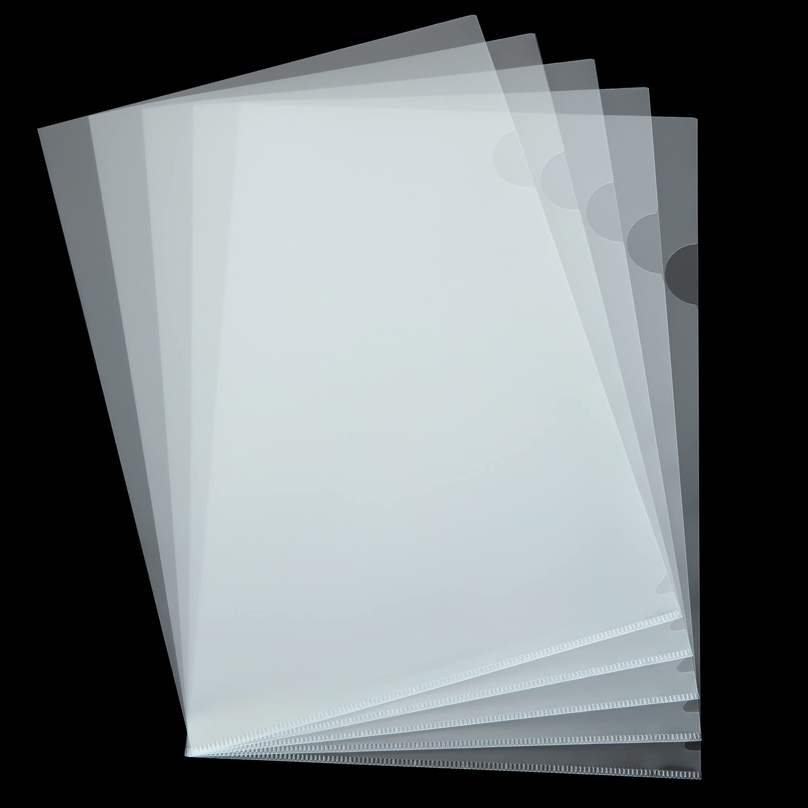 LOLYSIC 60Pcs A4 Clear Plastic Sleeves - Clear Cut Flush Folders Open Top & Side, 180 Micron Thicken File Pockets A4 Plastic Wallets for School Office Paper File Reports Document Presentation