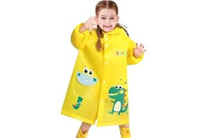 Hovkib Kids Raincoats, Waterproof Rain Jacket Boys Girls Rain Poncho Toddler Rainwear 3D Cartoon Rain Suit for 2-12 Years