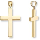 18K Gold Men's Polished Cross Pendant 