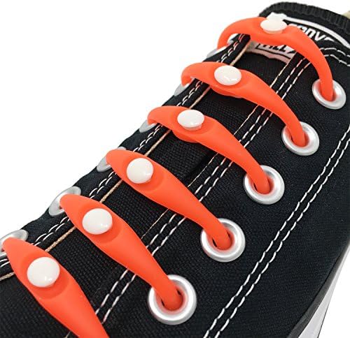 Fotenk No Tie Shoelaces for Kids and Adults - Waterproof Silicon Flat Elastic Athletic Running Shoe Laces with Multicolor for Sneaker Boots Board Shoes and Casual Shoes - 12pcs/PVC Box