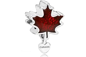 Pukido Canada Flag Charm Beads 100% Real 925 Sterling Silver Maple Leaf Charm Beads Fit Original Bracelet Diy Jewelry 2018