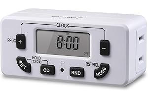 Fosmon 7 Day Programmable Digital Timer for Electrical Outlets, Indoor Plug-in Light Timer Switch, Grow Light Timer 15A/1875W