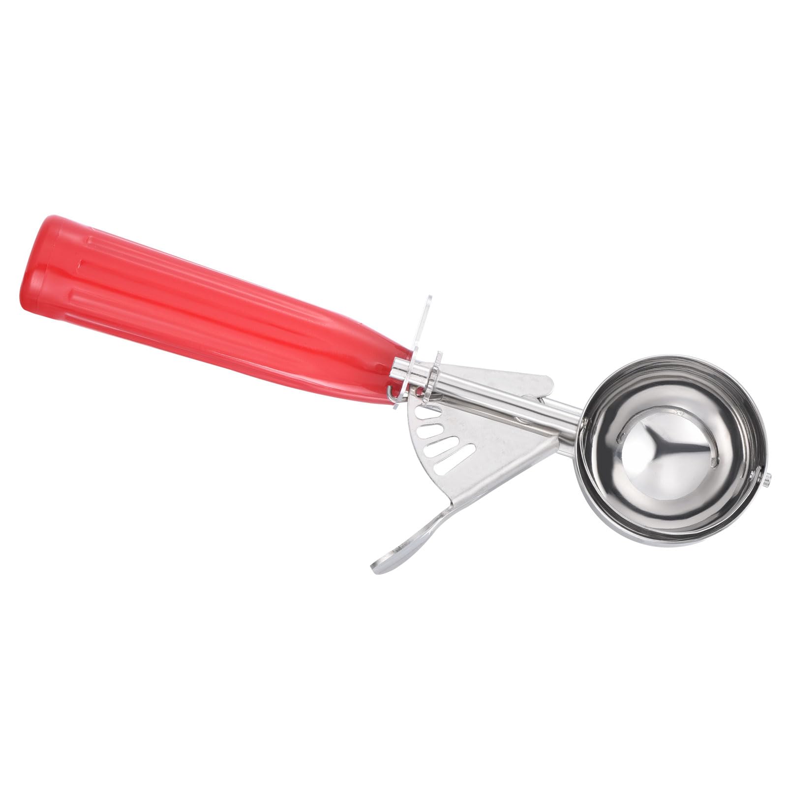PATIKIL 1.3 Ounce Ice Cream Scoop with Trigger, Stainless Steel Portion Cookie Scoop with Thumb Trigger for Cookie Dough Cupcake Batter Baking, Red
