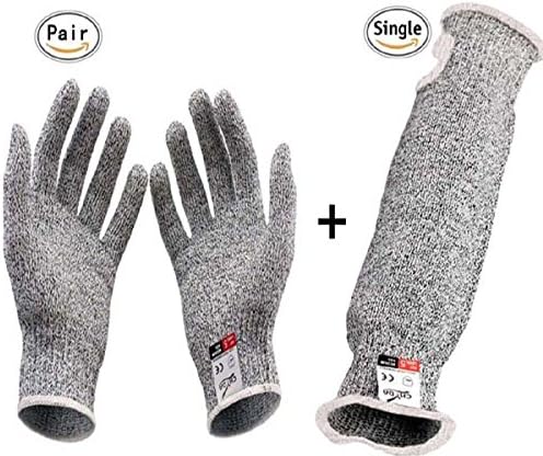 Cut Resistant Gloves High Performance Level 5 Protection Food Grade Certified Kitchen and Work Safety Lightweight Breathable with Single Barcer Size Medium