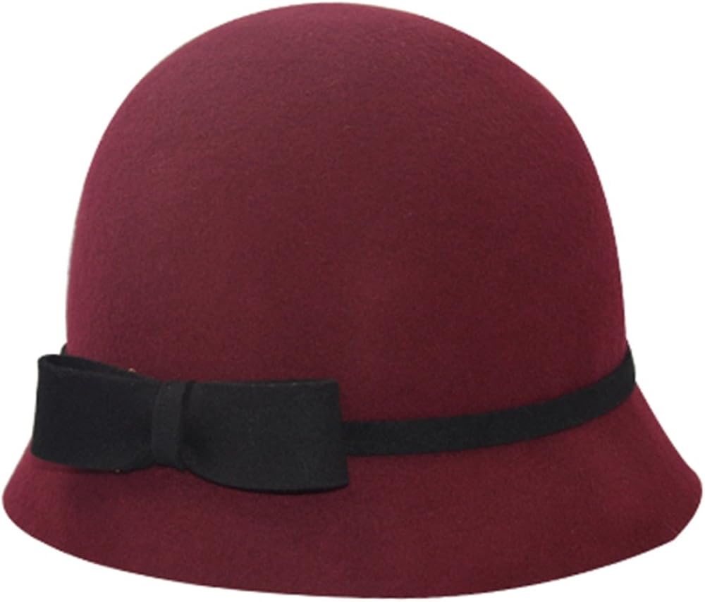 HASUPTAM winter wool bowler hat (red) Clothing