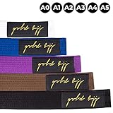 Gold BJJ Jiu Jitsu Belt - Premium Heavyweight IBJJF Legal Belts - White, Blue, Purple, Brown, Black - A0, A1, A2, A3, A4, A5 - Rank Bar for Stripes