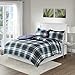 Madison Park Essentials Parkston Plaid Comforter, Matching Sham, 3M Scotchguard Stain Release Cover, Hypoallergenic All Season Bedding-Set, Twin/TwinXL, Navy, 2 Piece