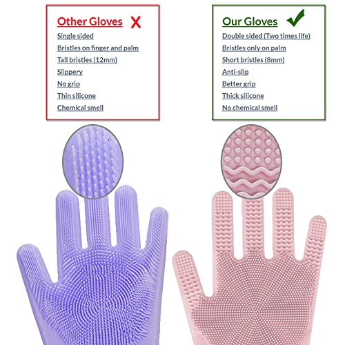 image for QualityZone Upgraded Premium Magic Saksak Silicone Dishwashing Gloves,