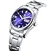 Women Date Day Clock Female Stainless Steel Watch Ladies Fashion Casual Wrist Watches Blue