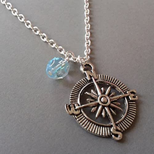 Compass Charm Necklace Handmade