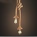 Borang Double Heads Retro Rope Lights Loft Vintage Lamp Bedroom Dining Room Pendant Hand Knitted Hemp Rope 200 cm