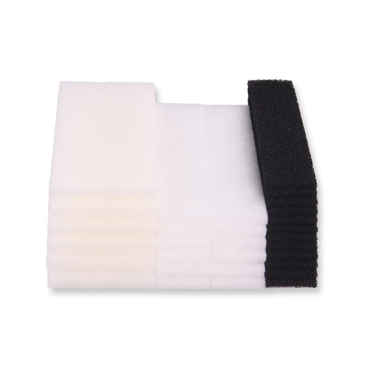 INGVIEE Compatible Filter Pads for Fluval U4 Aquarium Filter (12x Foam Pads, 12x Carbon filter, 12x polyester filter pads)
