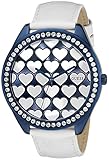 GUESS Women's U0535L2 Iconic Blue & White Dazzling Hearts Over-Sized Watch