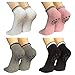 Lantee Non Slip Skid Yoga Pilates Socks with Grips Cotton for Women Pack of 4