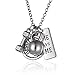 RINHOO Unisex Stainless Steel Dumbbell Charm Fitness Weightlifting Gym Pendant Necklace(ME vs ME)