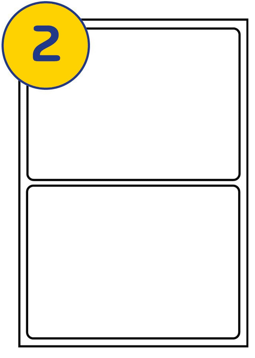 Labels 4U 500 Sheets A4, 2 Labels per Sheet, Size 199.6 x 143.5mm (1000 Labels)