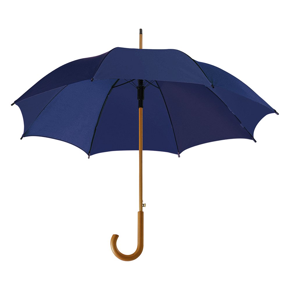 eBuyGB Automatic Opening Classic Wooden Crook Handle Large Umbrella Rainproof for Men and Women Umbrella Windproof Strong - Royal Blue 41.5 Inch / 105cm Span 90cm Length