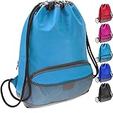 ButterFox Waterproof Fabric Drawstring Swim PE Gym Sports Pool Bag Bookbag Sackpack Backpack for Kids, Girls, Boys, Men and Women (Light_blue)