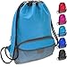 ButterFox Water Resistant Swim Gym Sports Dance Bag Drawstring Backpack Cinch Sack Sackpack for Men and Women, Waterproof Fabric - Light Blue