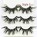3D Mink Hair False Eyelashes Criss-cross Wispy Fluffy 25mm Lashes Handmade Eye Makeup Tools