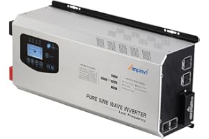 Ampinvt 6000W Peak 18000watts Pure Sine Wave Power Inverter 24V DC to AC 120V 240V Split Phase with Battery AC Charger,Off Grid Low Frequency Solar Inverter for Home