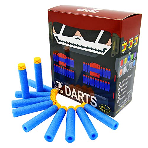 EKIND 100 Pcs 7.2cm TPR Waffles Soft Head Darts Refill Foam Bullet Compatible for Nerf N-Strike Elite AccuStrike Series Blasters Toy Gun(Light Blue)