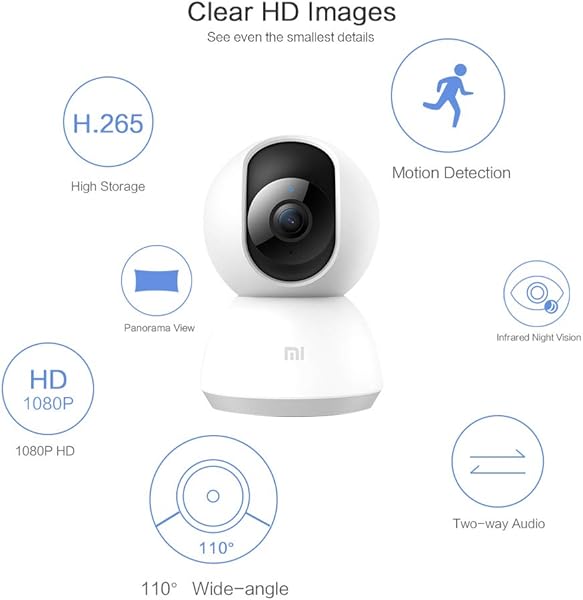 Xiaomi Cmara Domo HD 1080P Sistema de cmaras IP de Seguridad para vigilancia de Seguridad inalmbrica con Motion Tracker Alerta de Actividad visin Nocturna iOS Android