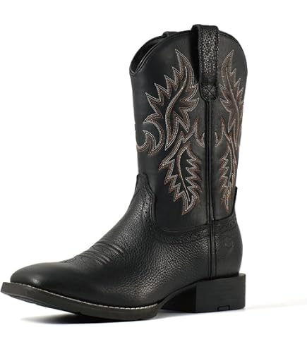Amazon.com | Generic Men's Genuine Leather Western Boot Square Toe