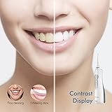 Water Flosser, Electric Cordless & Rechargeable Portable Oral Irrigator With 3 Modes & 4 Jet Tips, IPX7 Waterproof for Kids and People with Braces