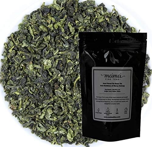 MeiMei Fine Teas ® 2021 Top Grade Anxi Floral Tie Guan Yin Oolong Tea - Iron Goddess of Mercy Chinese Loose Leaf Tea - Single Origin High Mountain Ecologically Grown - Energetic Very Fragrant 50g