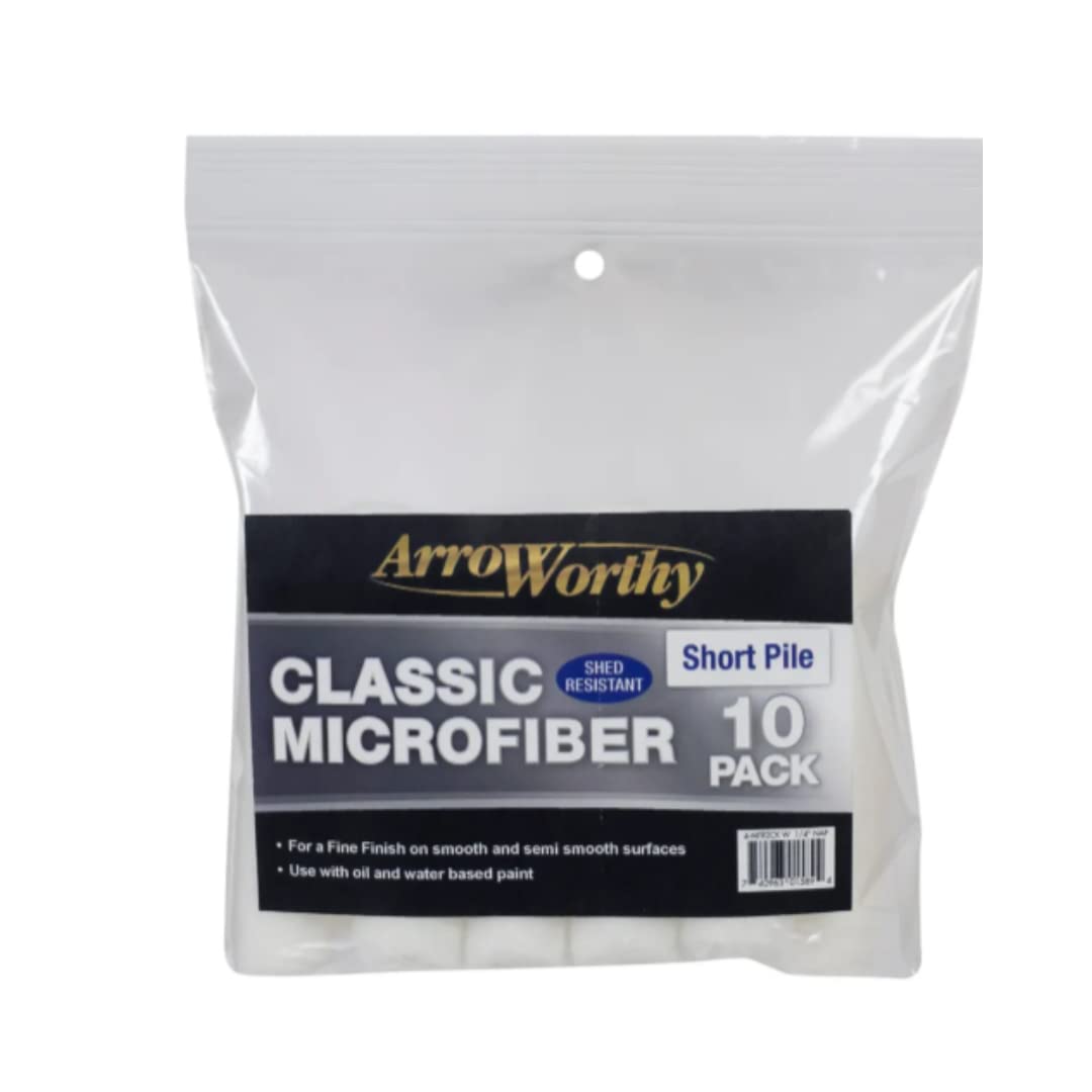 Classic 4" Microfiber Mini Rod Style 10-Pack Short Pile