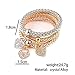 JISTL Fashion Women 3Pcs Gold Silver Rose Gold Bracelets Set Rhinestone Bangle Jewelry