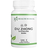 Health Herbal - HH1299C Du Zhong/Eucommia Bark, 100 Capsules/Bottle, 2 Bottles