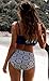 Angerella Swimsuits For Women Ruffled Top Swimwear High Waisted Bikini,US 10-12=Tag Size 2XL,Navy