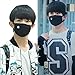 Unisex Anti-dust Solid Black White Star Cotton Earloop Face Mouth Mask Muffle 2pcs