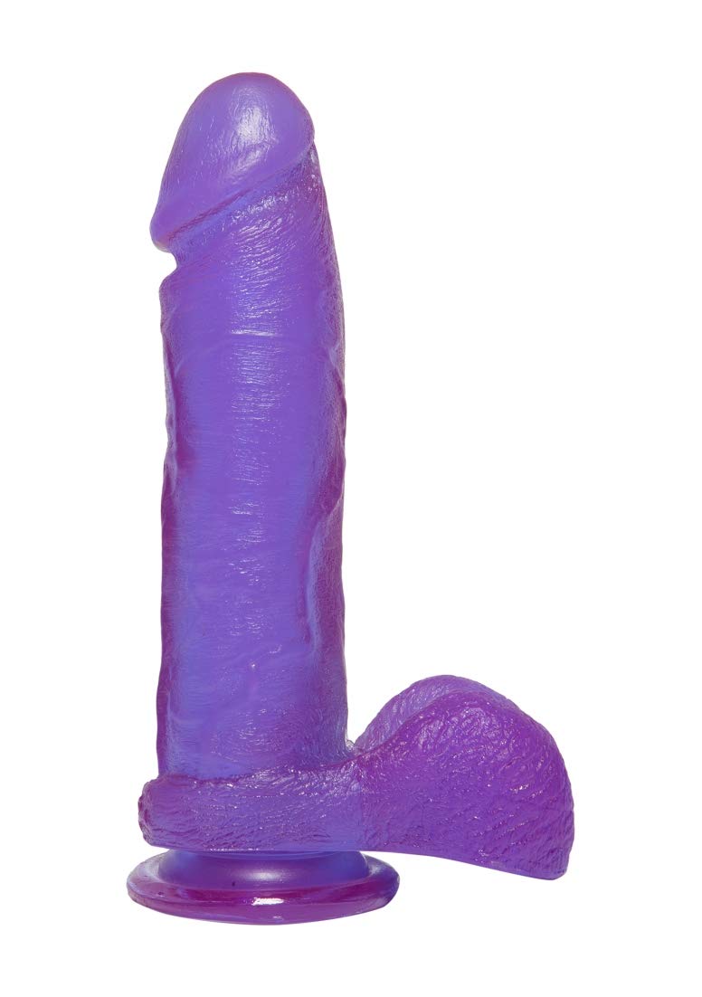 Doc Johnson Crystal Jellies 8 Inch Dildo with Suction Cup, Purple, one Size