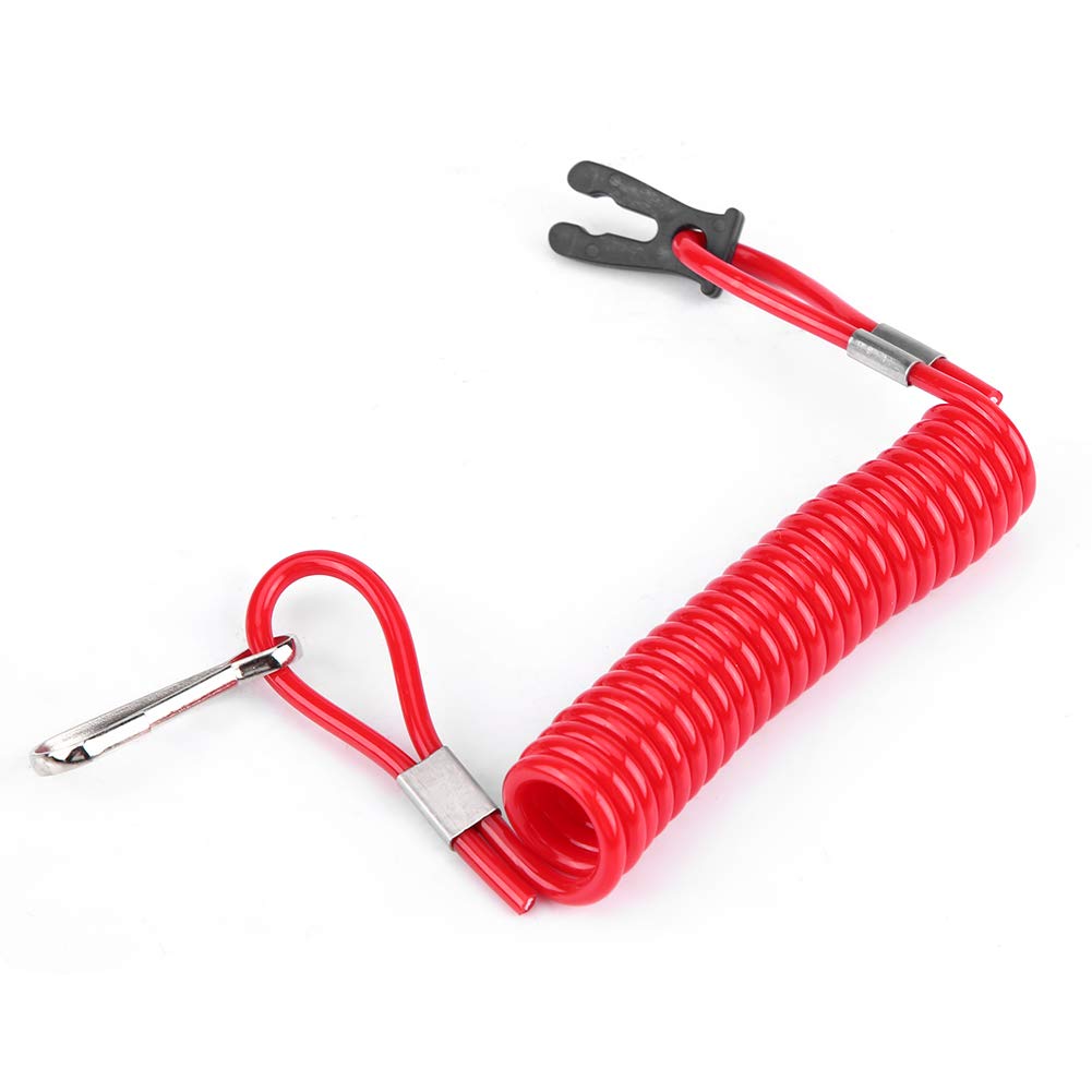 Ymiko Outboard Kill Switch Lanyard for Outboard Engine Motor - Safety Device - Red