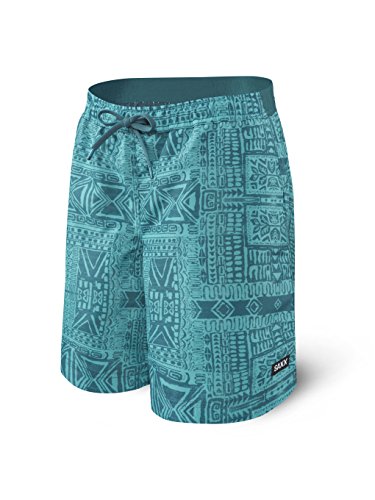 Saxx Men's Swim Shorts - Cannonball 2N1 Long Swim Trunks with Pockets - Board Shorts with Mesh Liner,Dive Tribe,Small - Thumbnail 6