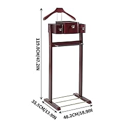 MLIKYRGK Wood Men Suit Valet Stand, with Belt Hooks