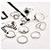 10pcs Vintage Women Mid Ring Set Crown Rhinestone Joint Knuckle Nail Ring Set