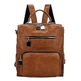 Mynos Women Backpack Purse Leather Handbag Bag Ladies Rucksack Travel Tote Shoulder Bag (Brown)