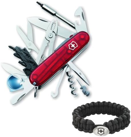 Victorinox Swiss Army Cybertool Lite Multi-Tool (Translucent Ruby) with Victorinox Paracord Bracelet