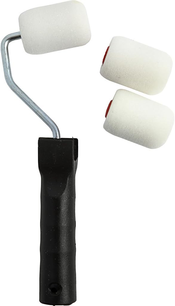 Creativ Foam Paint Rollers 6cm Set with Handle for Smooth Painting