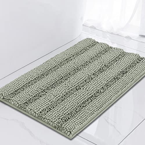 Turquoize Sage Chenille Bathroom Rug