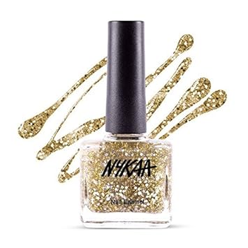 Nykaa Star Studded Glitter Coat Nail Enamel - 226 Golden Ticket (9ml)