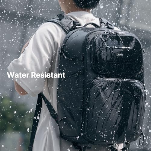 ULANZI BP10 35L Hardshell Camera Backpack, Professional Waterproof Photography Camera Case Anti Theft Travel for Photographers Unisex Drone DSLR Mirrorless Camera Lens Tripod Holder 17'' Laptop Black