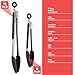 Kitchen Tongs for Cooking Serving - Heavy Duty Stainless Steel BBQ Grill and Salad Serving Food Tong with Non Stick Silicone Head and Non Slip Grip plus Built in Locking O-Ring, 9 and 12 inch Set of 2
