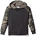 Wrangler Authentics Big Boys' Long Sleeve Hoodie, Black/Grey Camo, Medium