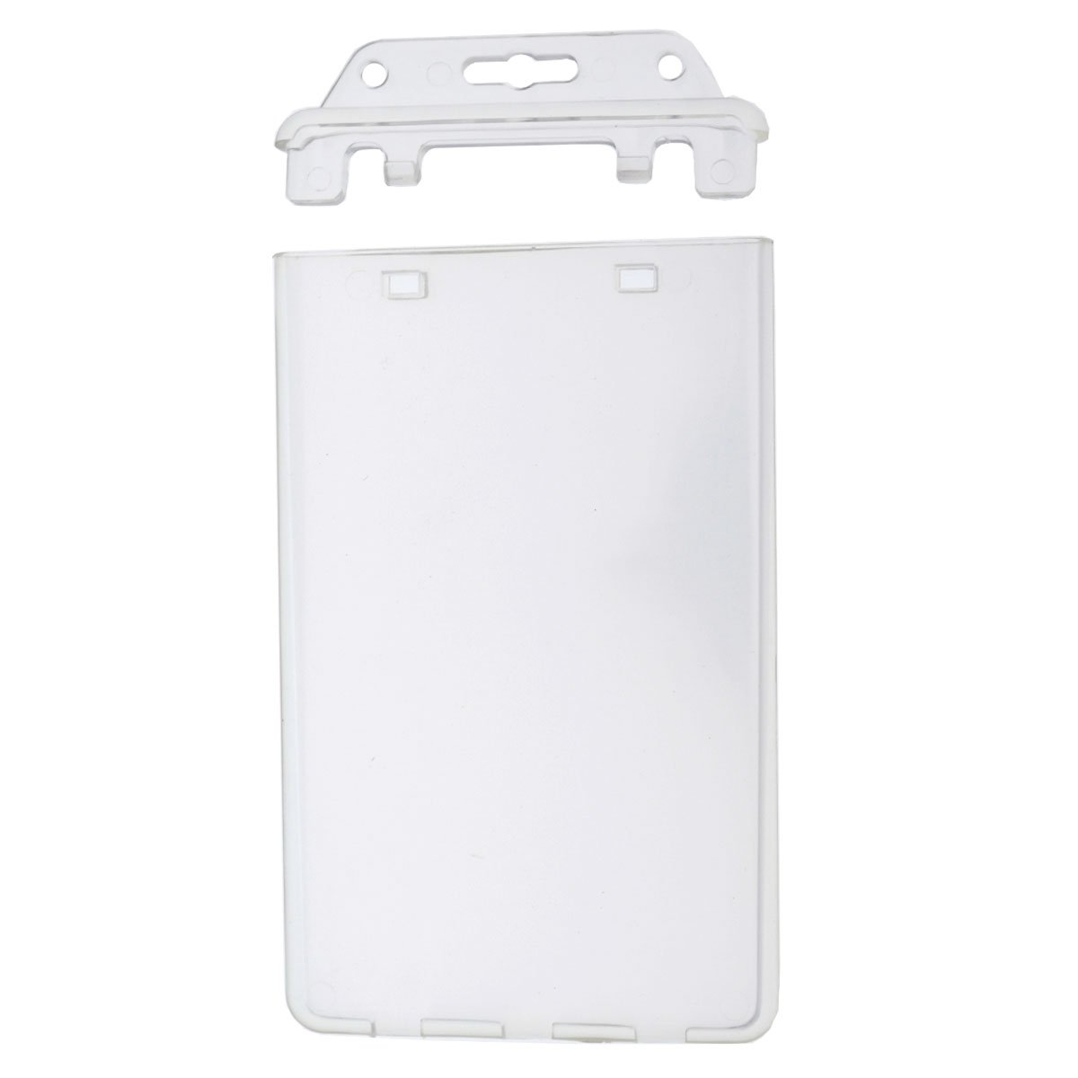 Permanent Locking Hard Plastic Badge Holder Vertical Clear Heavy Duty